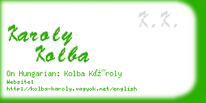 karoly kolba business card